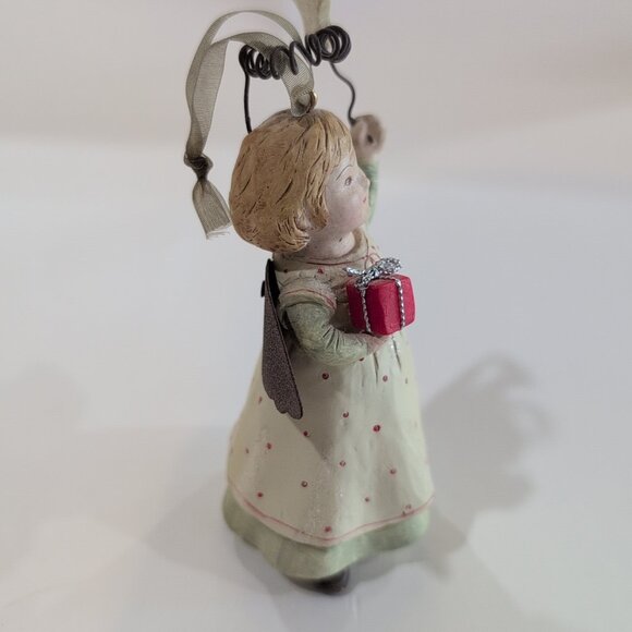 Angel Ornament Christmas Pageant Girl Gift Star Wand Halo Wings Holiday Ceramic - Picture 2 of 4